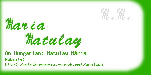maria matulay business card